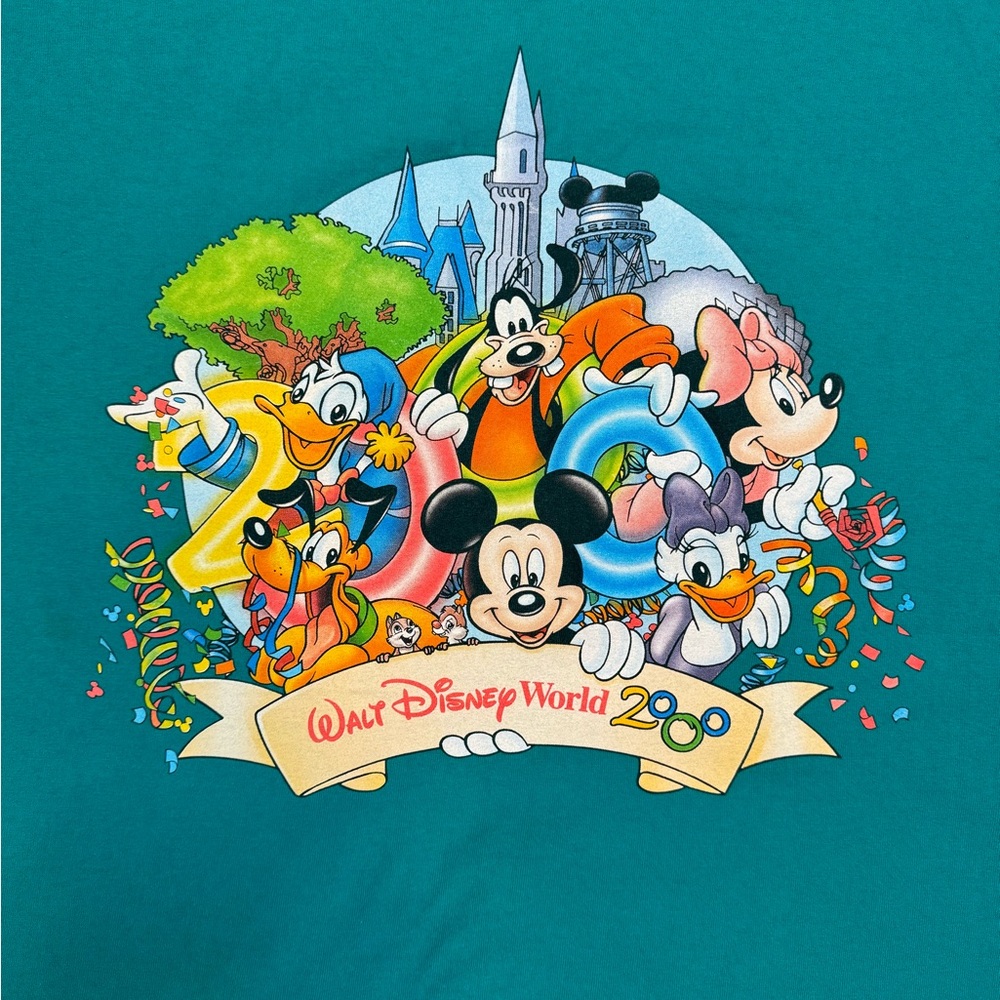 Vintage Y2K Walt Disney World Double Sided Graphic T Shirt Size L 2000s VTG